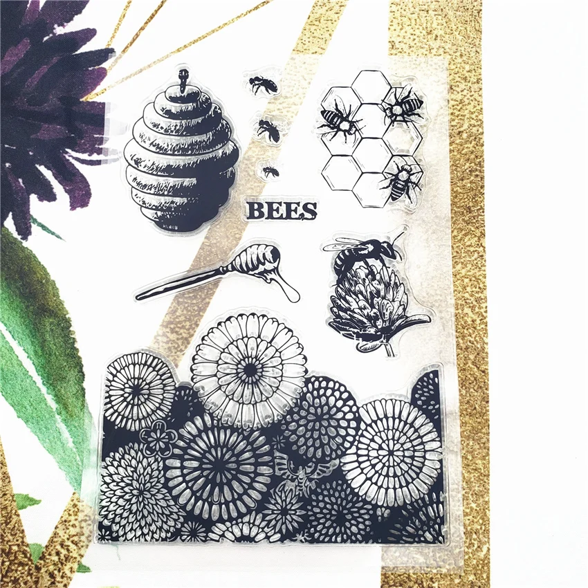 Hot sale Sunflower hive Transparent Clear Stamps / Silicone Seals Roller Stamp for DIY scrapbooking photo album/Card Making | Дом и сад