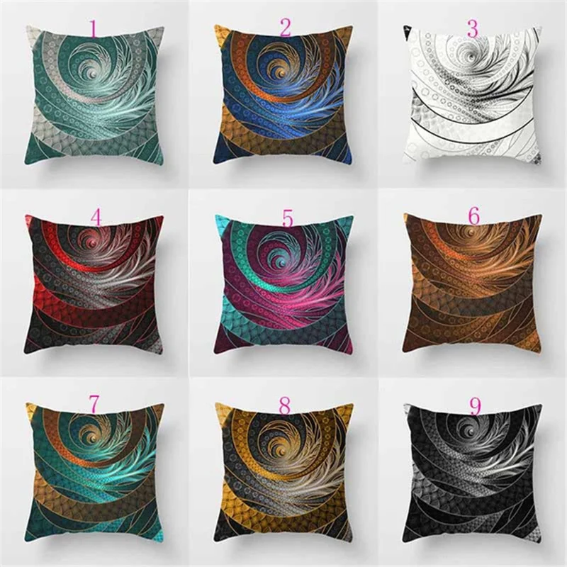 

45x45cm Thread Printed Series Square Pillowcase Swirl Visual Pattern Pillow Case Christmas Ornaments for Home New Year Gift 2022