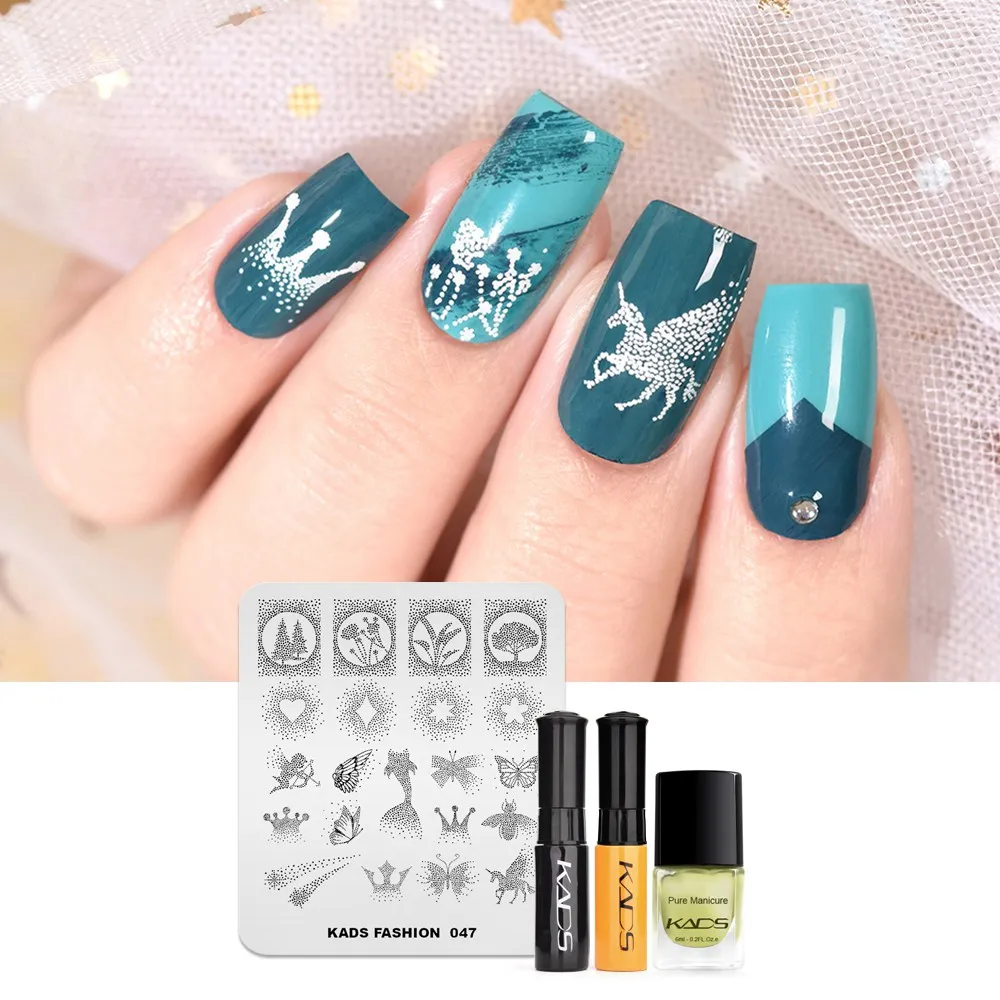 set 3 KADS Nail Art штампованные пластины природа Мода серии шаблоны для стемпинга рисунки для маникюра Лак для стемпинга трафарет для штамповки - Цвет: set 3