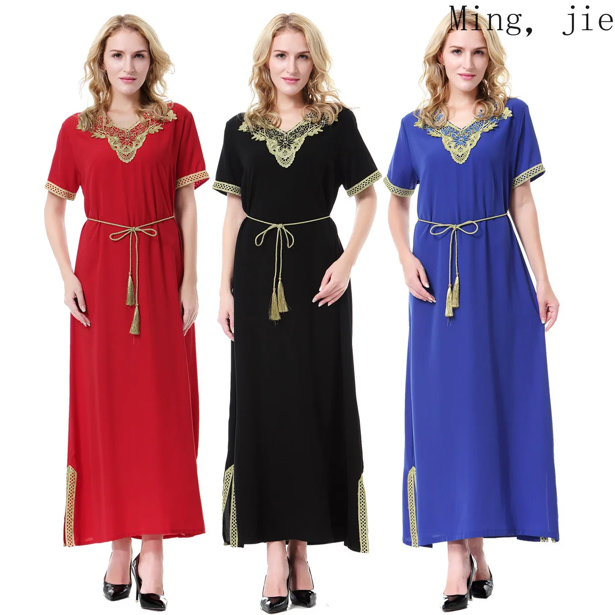Мусульманский арабский Ближний Восток Дубай Саудовская Малайзия женский халат длинная юбка платье вышивка черный синий красный турецкий