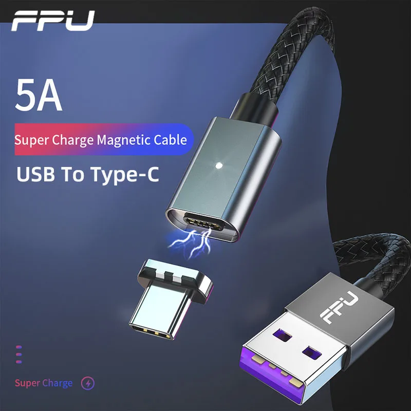 Магнитный кабель USB Type C FPU 5A для Huawei Mate 30 20 P30 P20 Pro Lite|Кабели мобильных телефонов| |