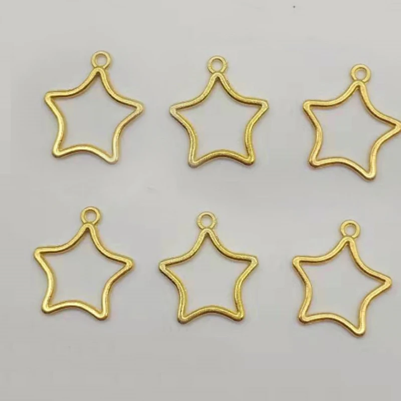 

100pcs Charms Lucky Five-Pointed Star Silver Color Pendant For DIY Handmade Jewelry Making Accessorie