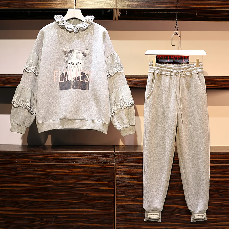 Trytree осенне-зимний женский комплект из двух предметов толстый хлопок