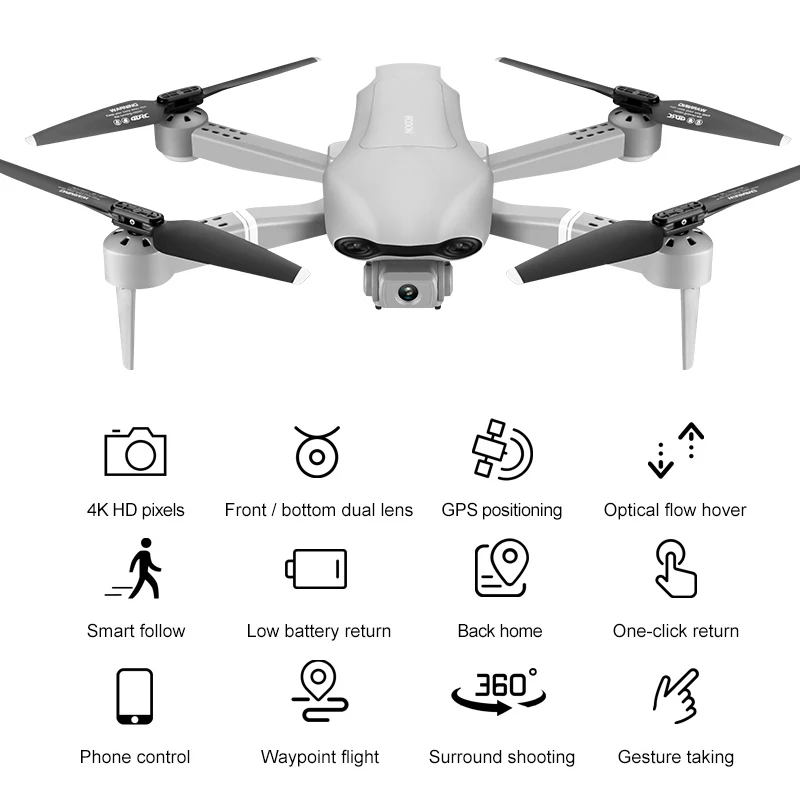 New F3 GPS WIFI Positioning Drone Smart follow 360 Surround shooting 4K HD Camera Foldable Altitude Hold Durable RC Toys | Электроника