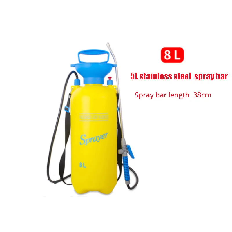 8L stainless steel 3/5/8L Давление опрыскиватель сжатого воздуха спрей насос для садового распылителя ручной Давление полива спрей орошения сада чистого автомобиля - Цвет: 8L stainless steel