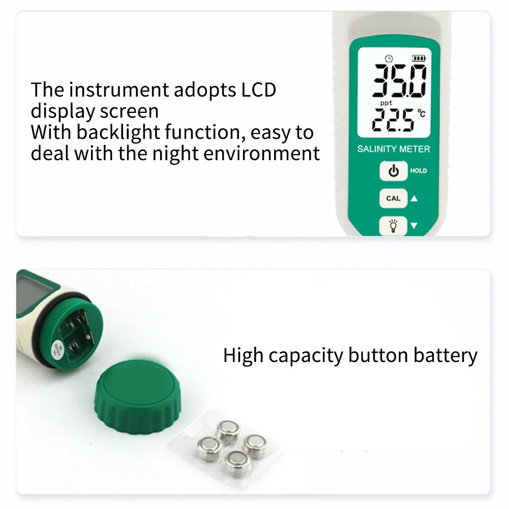 

Digital Salinity Meter Electronic Water Quality Test Water Meter for Seawater Pool Aquarium Digital Water Tester Salinity Meter