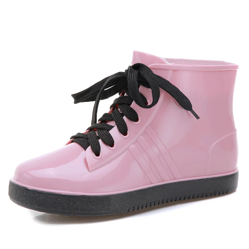 Модные женские водонепроницаемые ботинки Нескользящие низкие корейские