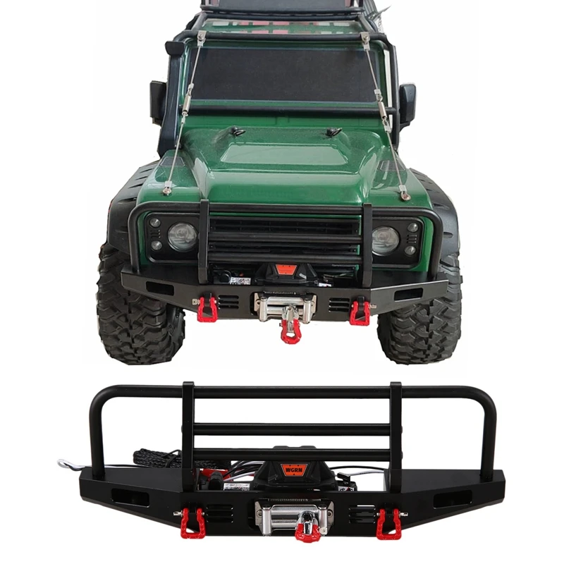 

Metal Front Bumper with Light CH3 Control Line Panel Winch for 1/10 RC Crawler Traxxas TRX4 Axial SCX10 90046 RC4WD