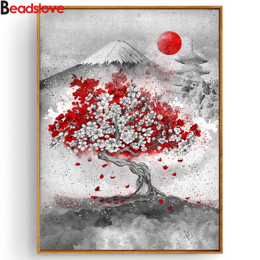 Алмазная картина с японскими чернилами алмазная вышивка крестиком мозаика декор