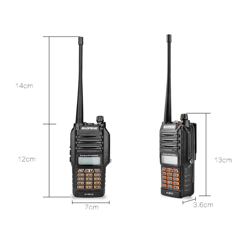 2PCS Walkie Talkie 10W Baofeng UV-9R Plus Waterproof Ham Radio Station hf Transceiver VHF UHF Two Way Radio Scanner uv9r plus