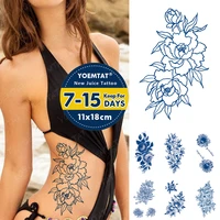 juice ink lasting waterproof temporary tattoo sticker rose peony flower sunflower chrysanthemum flash fake tatto woman body art