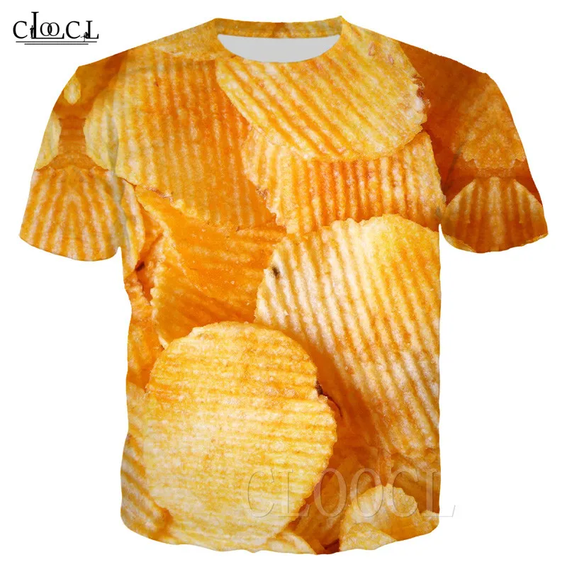 Футболки с картофельными чипсами для мужчин и женщин 3D принт героями вкусные
