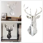 3d зеркальная настенная наклейка, акриловая декоративная наклейка сделай сам с оленем, художественная наклейка для вечерние ринки, свадьбы, дома, спальни, ванной комнаты, декоративная наклейка