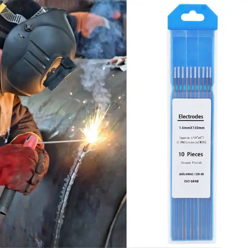10Pcs WZ8 150mm 1/1.6/2/3.2/4mm White Tip Tungsten Electrode Rod 200A TIG Welding Argon Arc Needles Corrosion Resisitance Stable |