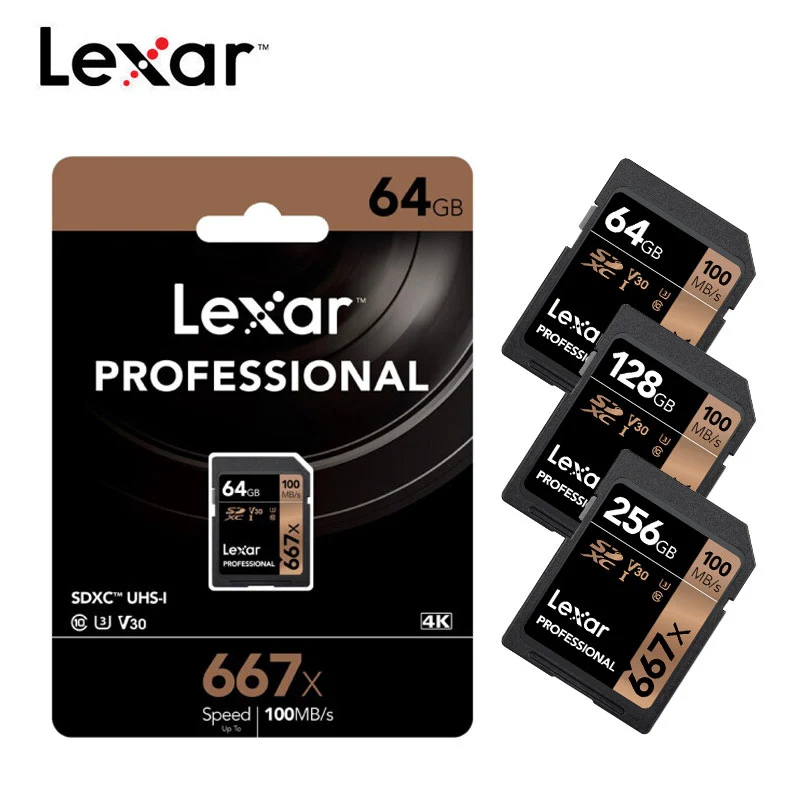 Lexar SD карты 633x16 ГБ, 32 ГБ, U1 SDHC 64 Гб 128 256 512 U3 SD карта памяти SDXC карты памяти класса 10 для цифровых фотоаппаратов с защитой от краж и hd-камерой