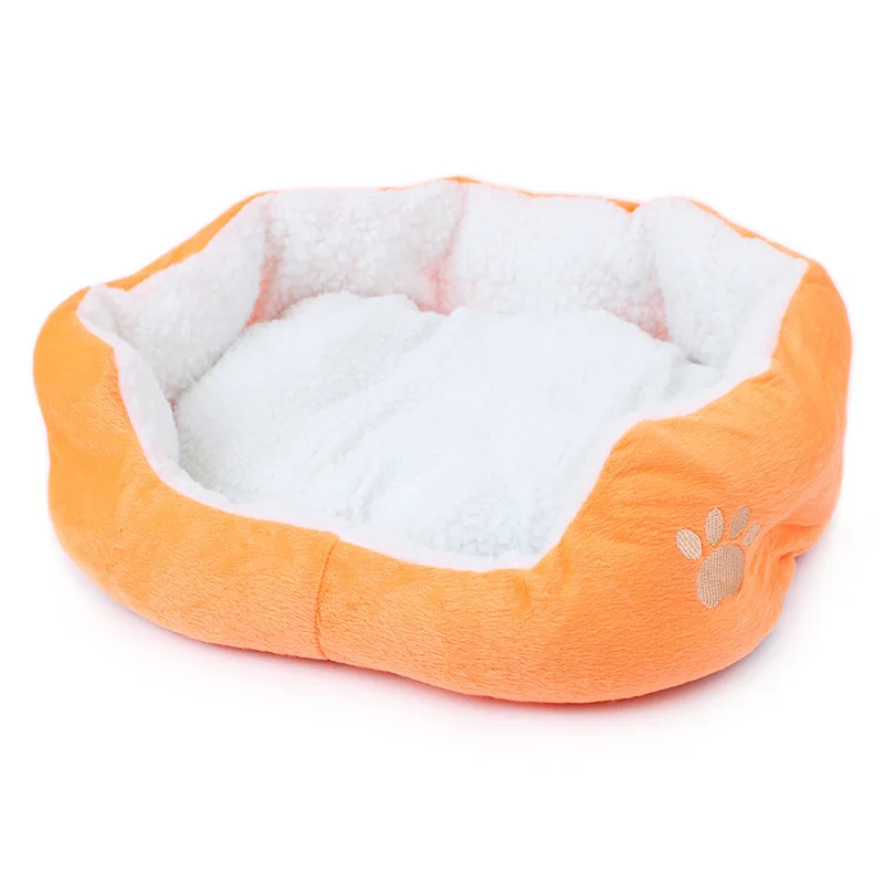 

Pet Dog Bed for Small Dogs,Winter Warm Lamb Wool Removable and Washable Paw Print Doghouse Teddy Chihuahua Puppies Sofa Kennel