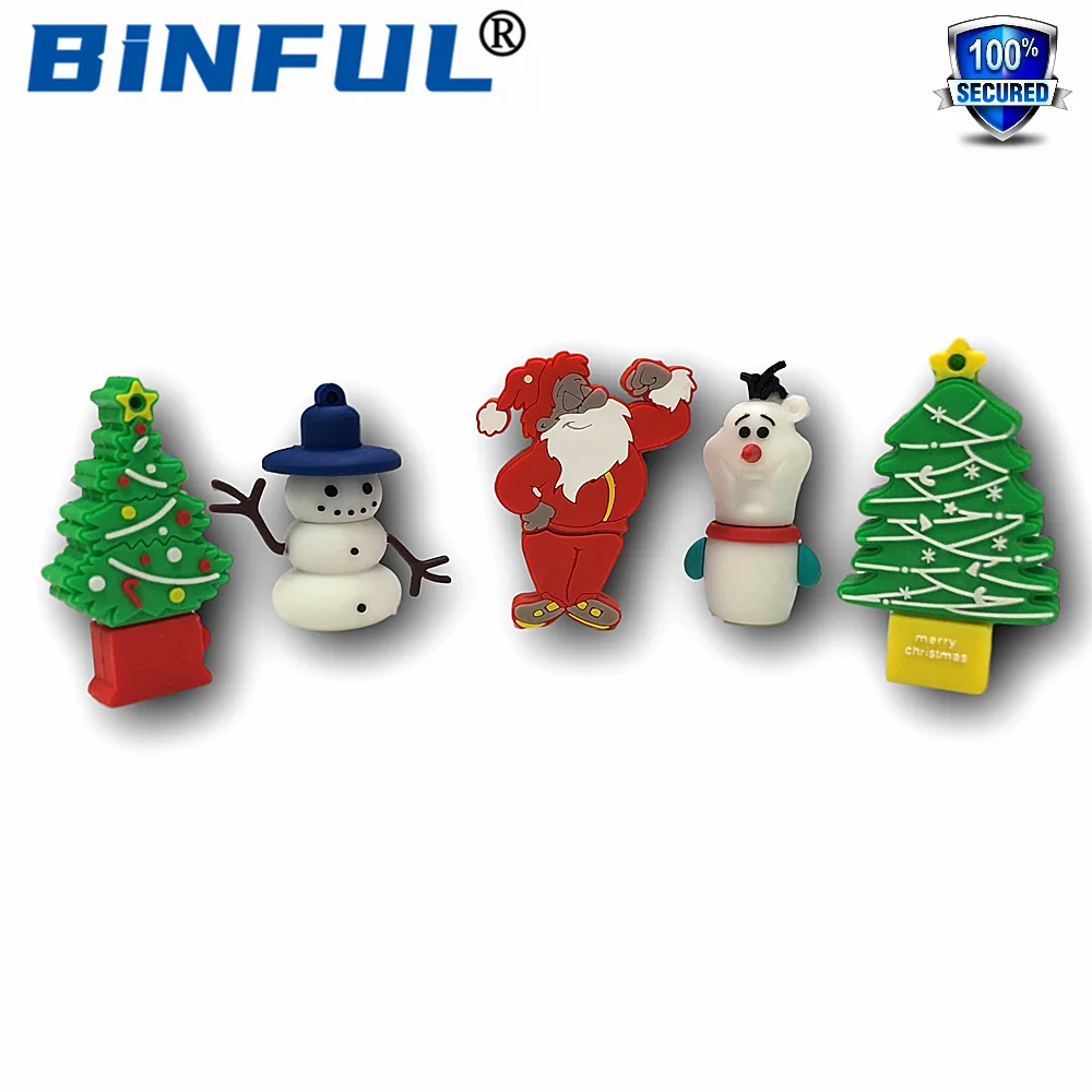 

BINFUL Authentic Christmas theme usb flash drive et 4GB 8G 16G 32G 64G 128G 256GB USB 2.0 pen drive usb memory stick u disk Gift