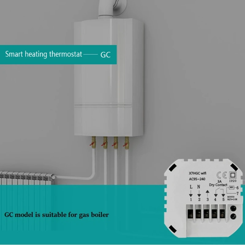 

Gas Boiler Intelligent LCD Touching Screen WiFi Heating Thermostat APP Remote Smart Speaker Voice Control Controller