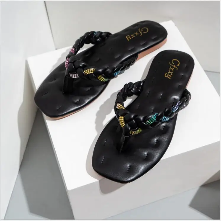 Xgravity флип флоп дизайн для женщин на плоской подошве с украшением в виде