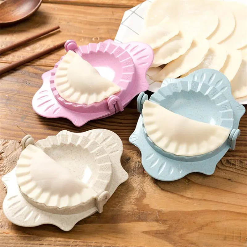 

2pcs/set DIY Dumplings Maker Tool Wheat Straw Jiaozi Pierogi Mold Dumpling Mold Clips Baking Molds Pastry Kitchen Accessories