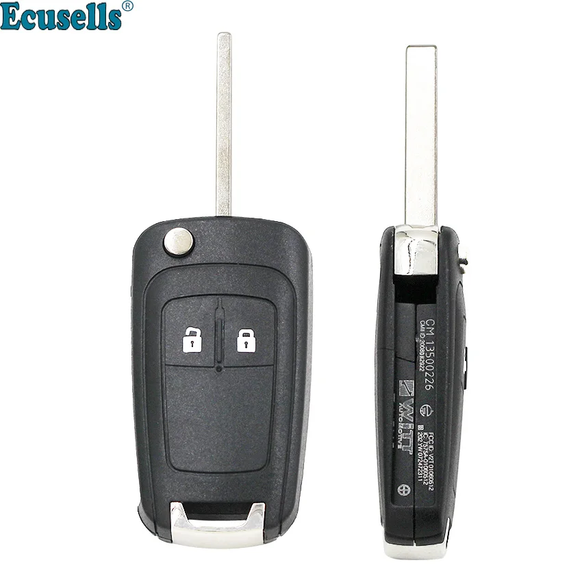 Откидной складной чехол для ключей 2 кнопки Chevrolet Aveo Cruze Orlando Trax Uncut HU100 Blade|Ключ от