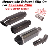 for kawasaki z900 2017 2018 2019 motorcycle exhaust pipe escape system modify middle link pipe double holes muffler db killer