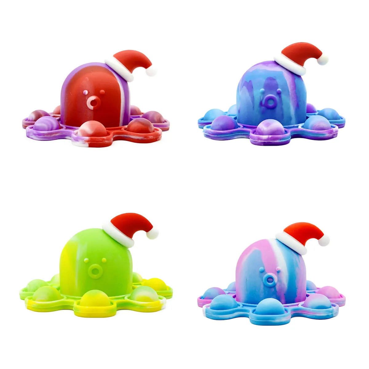 

Christmas Octopus Push Bubble Sensory Fidget Toys Reliver Stress Tie Dye Squeeze Silicone Antistress Toys for Adult Kids Gifts