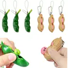 Антистрессовые игрушки эдамаме, игрушки-антистресс, игрушка-Поппер, бесконечный арахис, Горох, брелок, антистресс, сжимаемая декомпрессия