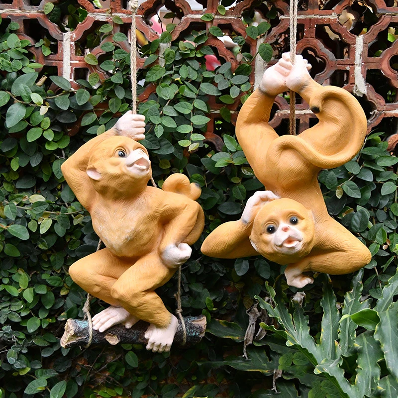 

Hanging Decoration Simulation Animal Statue Ornament Creative Resin Monkey Gardent Tree Good Pendant for Outdoor Home Shelf