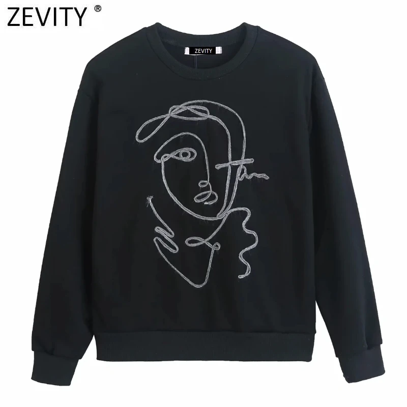 Новинка от Zevity модные повседневные облегающие толстовки с аппликацией для