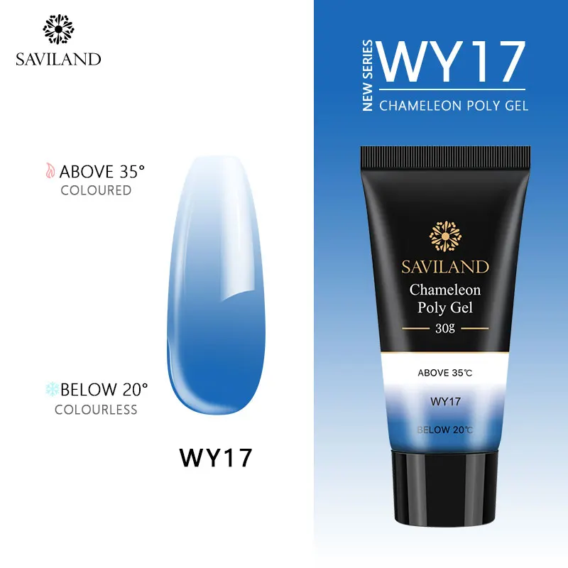 30ml WY17 SAVILAND поли гель меняющий цвет 30 мл 15 мл термальный поли гель наращивание ногтей быстро желе кристалл УФ строительный гель для полировки дизайн - Цвет: 30ml WY17