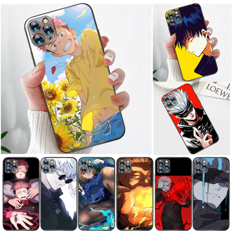 

Jujutsu Kaisen Fushiguro Megumi Yuji Itadori Sukuna Satoru Gojo Phone Case For iPhone 11 11Pro MAX Soft TPU Funda Back Cover