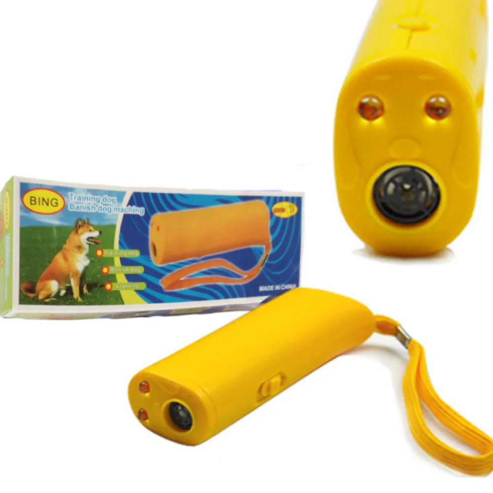 

1pcs Portable Pet Dog Repeller Anti Barking Stop Bark Training Device Trainer LED Ultrasonic Dog Accessories 3 in 1 dog supplies