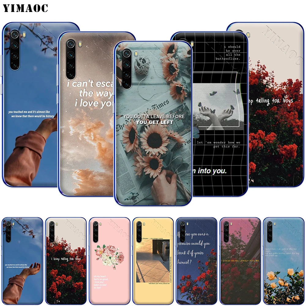 Чехол YIMAOC с текстом песен для Xiaomi Redmi Note 8 8A 7 6 5 5A Pro 4X 4A Prime Plus|Бамперы| |