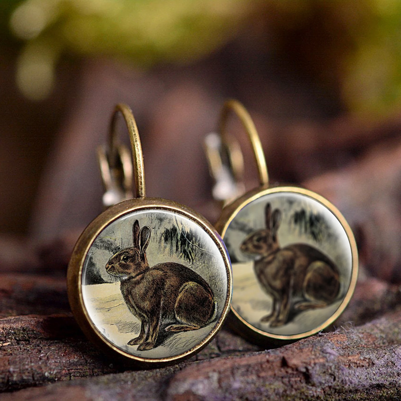 Креативная милая картина с изображением белки серьги гвоздики ручной работы