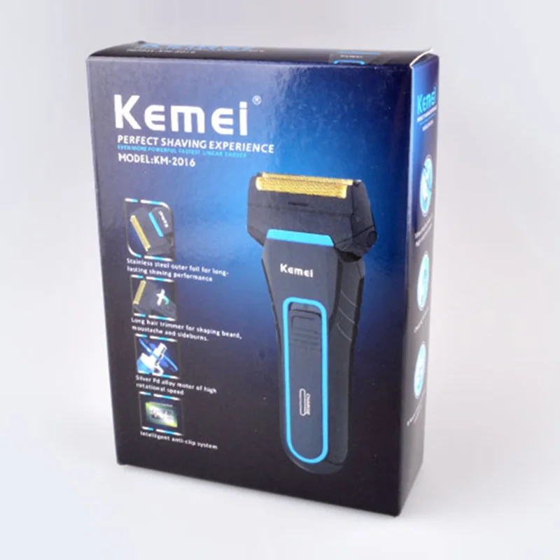 

Kemei Men Electric Razor Cordless Dual Foil Shaver Portable Rechargeable Trimmer Sideburns Cutter 2 Blades Shaver Machine F30