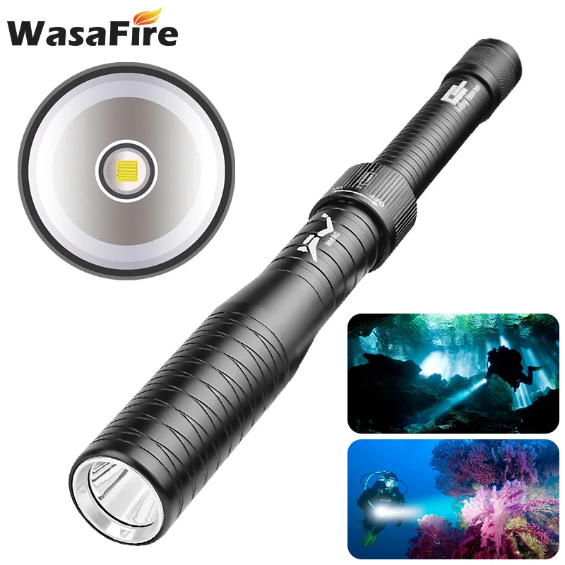 Светодиодный фонарик T6 для бейсбола и дайвинга 2 режима многофункциональный