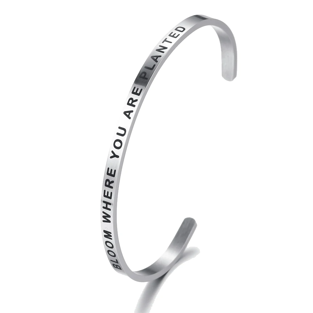 Браслет из нержавеющей стали с гравировкой сообщения от GRACE THROUGH FAITH|Браслеты| |