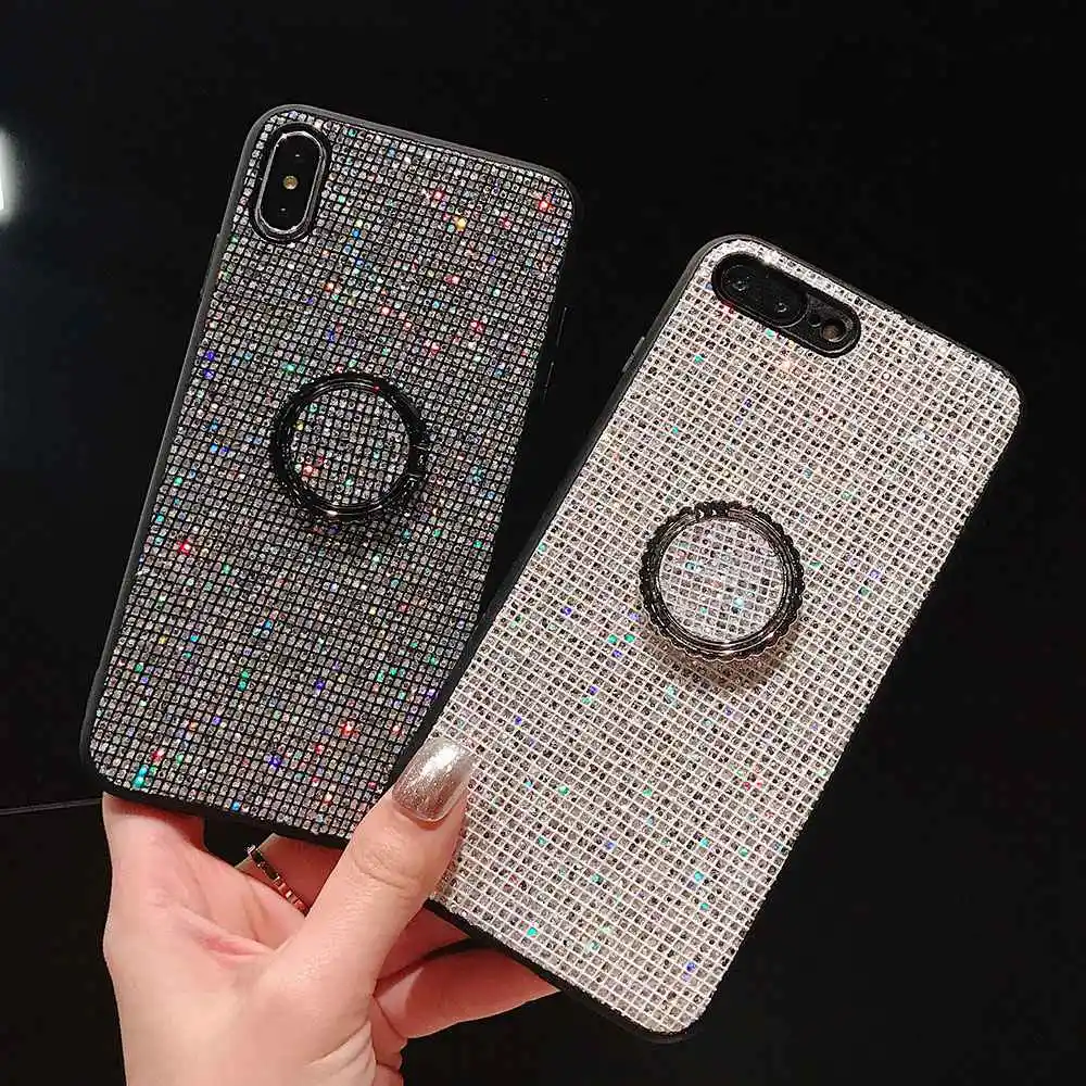 KISSCASE Phone Case Cover For iPhone 7 8 7Plus 8Plus 6 6S Capa Square Glitter Mobile X XS XR MAX Fundas | Мобильные телефоны и