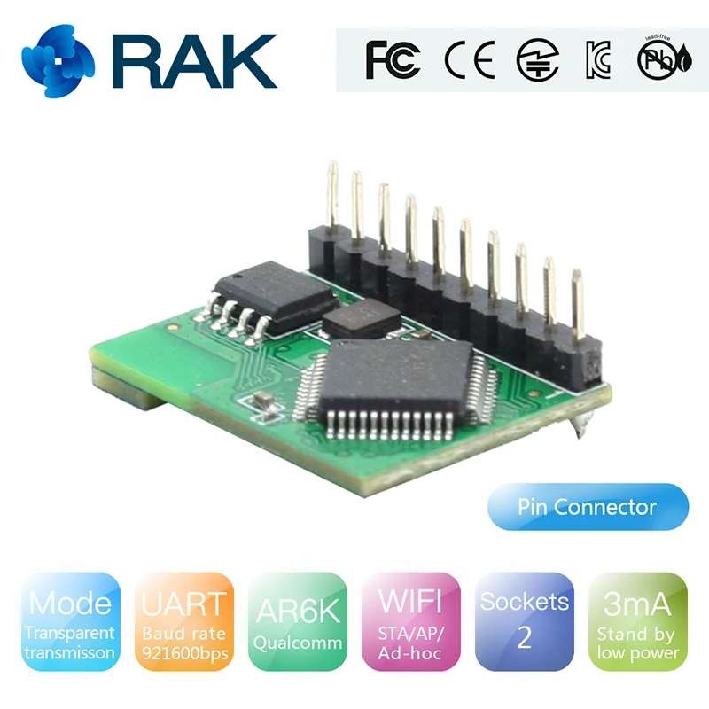 Беспроводной последовательный Модуль UART RAK425 с Wi Fi для IoT маленький размер