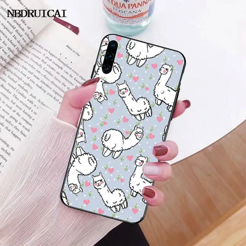 PENGHUWAN Kawaii симпатичная лама Альпака DIY Печать чехол для телефона Huawei P30 P20 P10 P9 P8 Mate 20