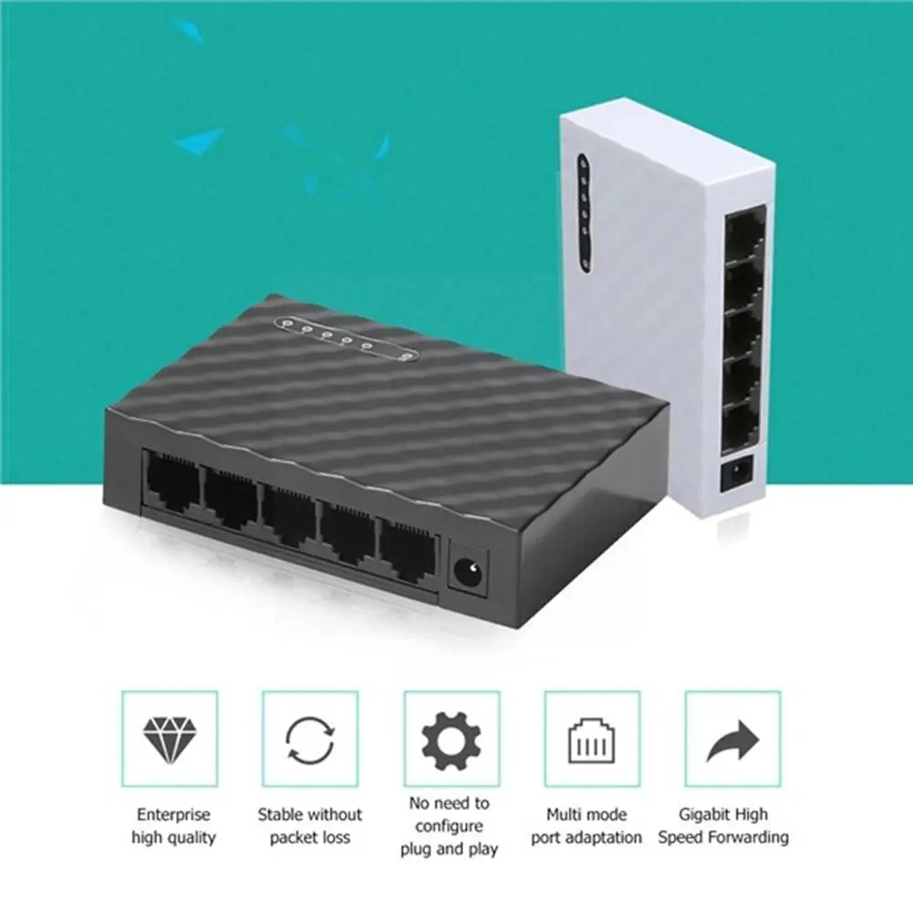 

5 Port 1000mbps Gigabit Switch Ethernet Switcher Network Internet Rj45 Ethernet Switch Hub Splitter E5s6
