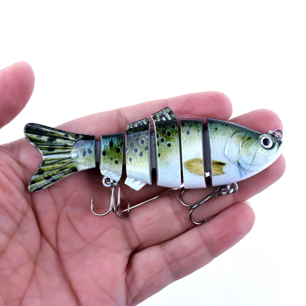 6-сегментная рыболовная приманка с 2 острыми тройными крючками снасть шарнирная