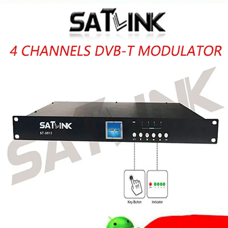 Фото HD dvb t кодировщик модулятор 4 канала DVB T 1080P MPEG4 1 частоту до Satlink ST 6510|Теле- и