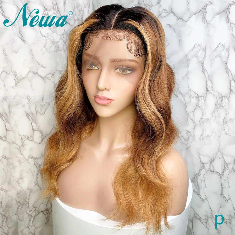 Парик Newa Hair с эффектом омбре парик из человеческих волос 13 х6 со светлыми