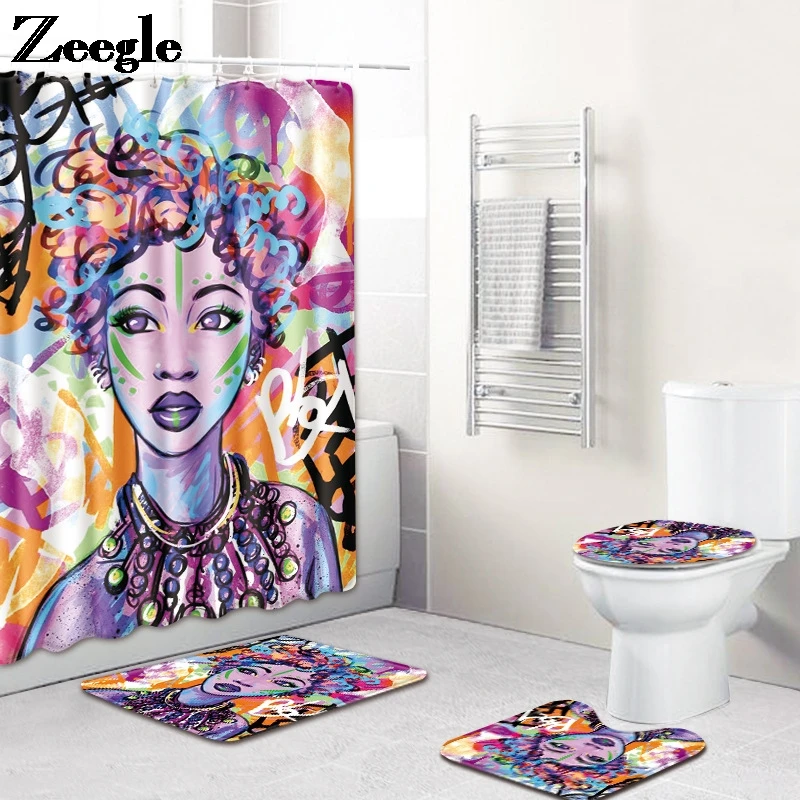 Африканский женский коврик для ванной из микрофибры туалета Противоскользящий