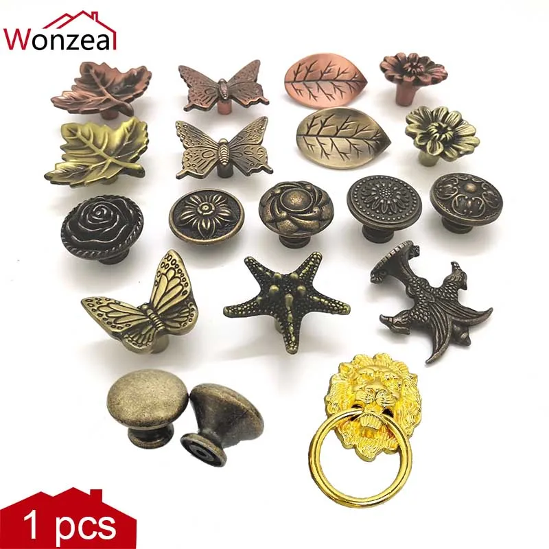 

Leaf Starfish Butterfly Antique Bronzed Vintage Furniture Handle Drawer Knobs Kitchen Cupboard Cabinet Pulls Door Handles