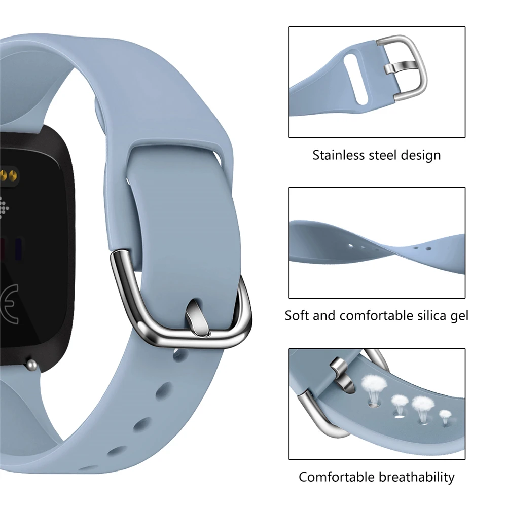 Цветной классический сменный мягкий силиконовый ремешок для наручных часов Fitbit