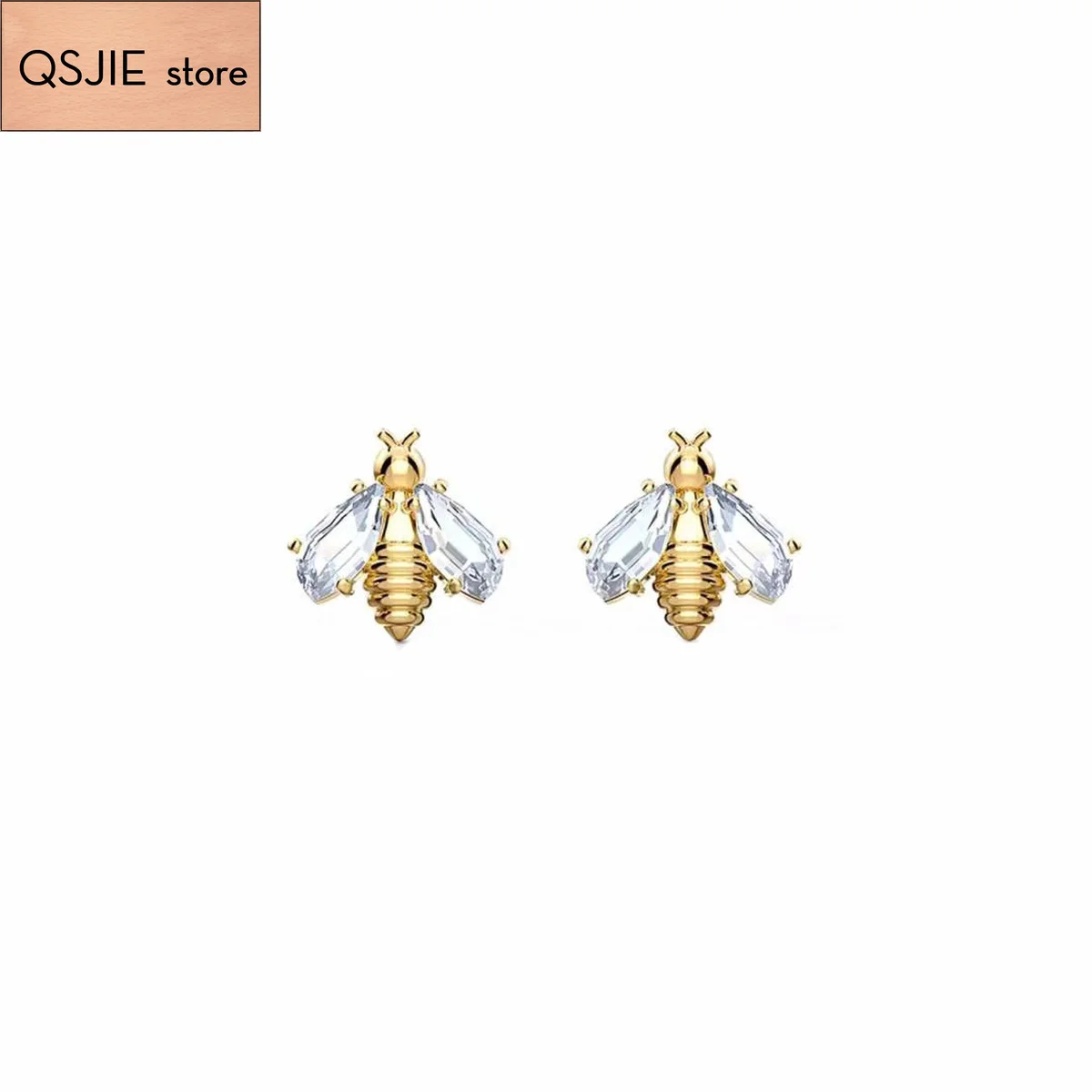 

QSJIE High quality SWA new style. Simple and lovely little bee lady Earrings Charming fashion jewelry