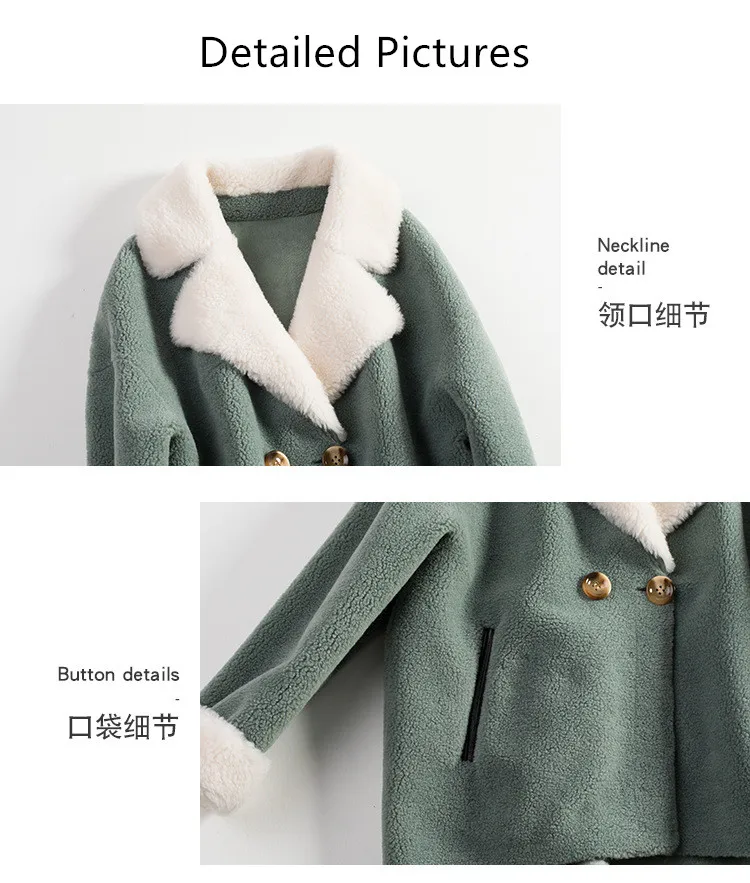 Autumn Winter Faux Fur Coats Women Warm Sheep Shearing Parka Ladies Fake Sheepkin Short Fur Jackets Female Wool Blends Outwear